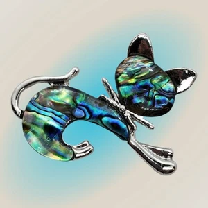 Elegante Spilla Gatto Blu Ciondolo Moderno Tono Argento Elegante 2" Elegante Chic Moda - Foto 1 di 24