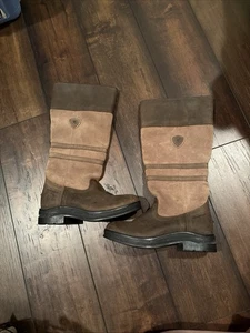 Ariat Womens Sz 7.5 B US EUC Ambleside H2O Brown Waterproof Leather Ruding Boots - Picture 1 of 7