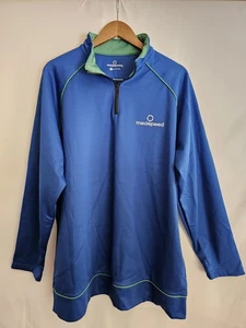 Medspeed Men’s 1/4 Zip Pullover Blue Long Sleeve Performance Shirt Size 3XL - Picture 1 of 7