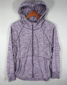 Serene Tangerine Hoodie Sweater Women's Large Purple Full Zip Pockets Thumbholes - Picture 1 of 15