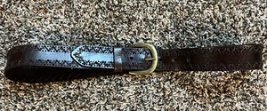 Brauner Echtleder geflochtener Taillengürtel Herren 36 Made in India - Bild 1 von 7