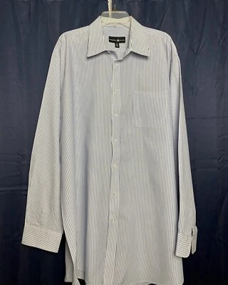 Camisa de vestir Beverly Hills Polo Club para hombre XXL azul blanco a rayas manga larga Foto 1 de 4