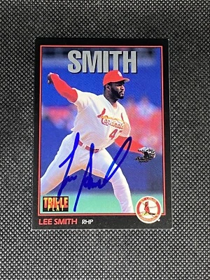 Lee Smith St. Louis Cardinals HOF 1993 Triple Play Signed Auto Card #83 ~ COA - Image 1 of 3