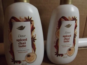 2 BOTELLAS-Dove Spiced Chai Latte lavado a mano golosinas navideñas edición limitada 12 oz CADA UNA - Imagen 1 de 4