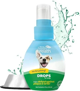 TropiClean Fresh Breath Dog Teeth Cleaning Drops - Dental Care Solution - Breat - Picture 1 of 7