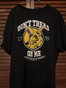 Patriotic T-shirt XL Don’t Tread On Me Snake 1776 USA Black - Picture 1 of 8