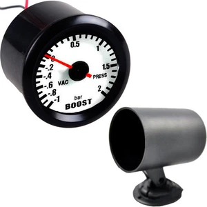 2" 52mm Black Car Universal Pointer Bar Turbo Boost Gauge Meter Dials LED + Pod - Picture 1 of 9