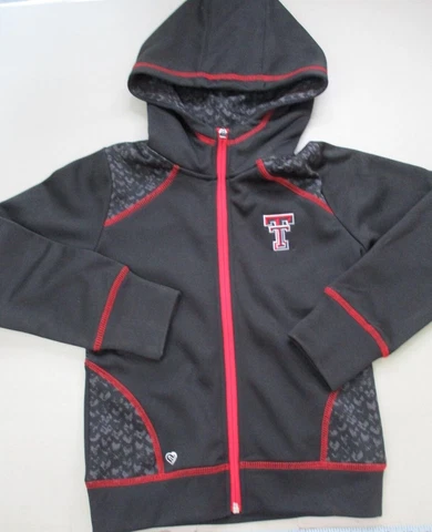 Texas Tech Red Raiders Jacket Girls Medium Zip Up Hoodie Sweatshirt Colosseum Cover