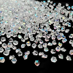 Iridescent Vase Filler, 1400 PCS 6 * 9 Mm Acrylic Ice Cubes Acrylic Gem Plastic - Picture 1 of 12