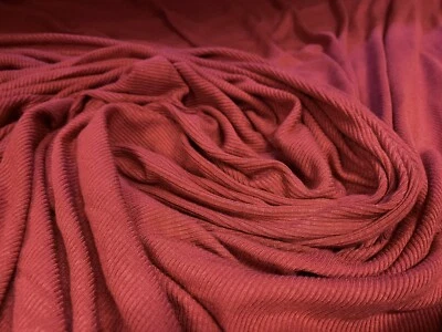 Soft Viscose Elastane Stretch Rib Jersey Knit Fabric, Per Metre - Raspberry - Image 1 of 3