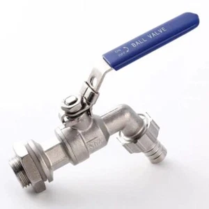 Válvula de bola de grifo de acero inoxidable 304 núcleo de bola de alto flujo grifo de barril de cerveza artesanal - Imagen 1 de 14