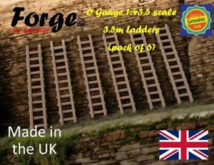 Model Railway Ladders Accessories 3.5m O Gauge 1:43 Scale Pack of 6 Wood Colour - Foto 1 di 6