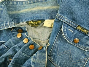 *HOT VTG USA 70's Men's WRANGLER 126MJ TRUCKER 4 Pockets Denim JACKET Jeans 44 M - Picture 1 of 20
