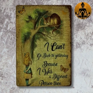 Alice in Wonderland Wooden Plaque Sign. Cute Gift, Retro, Vintage, Wall Hanging - Picture 1 of 1