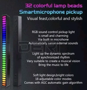 RGB LED Music Sync Sound Rhythm Strip Light Bar Car Home Atmosphere Lamp - Picture 1 of 10