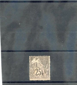 FR COLONIES Sc 54(YT 54)*F-VF LH 1881 25c BLACK/ROSE $60 - Picture 1 of 1