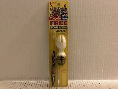 Power Rangers White Ranger Colgate extra soft child Toothbrush w/ Helmet (1995) - Image 1 of 4