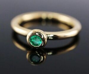 Tiffany＆Co. Emerald Paloma Picasso 18K Yellow Gold Ring Size 4.6US