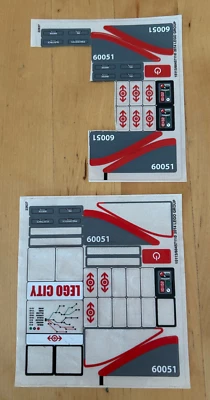 Lego Ferrovia 60051 2x fogli adesivi originali non completi - Immagine 1 di 3