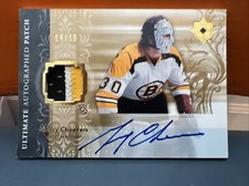 2007 Upper Deck Ultimate Collection Gary Cheevers On Card Auto & Bruins Patch