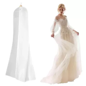 White Extra Large Wedding Dress Bridal Gown Garment Breathable Cover Storage Bag - Picture 1 of 14
