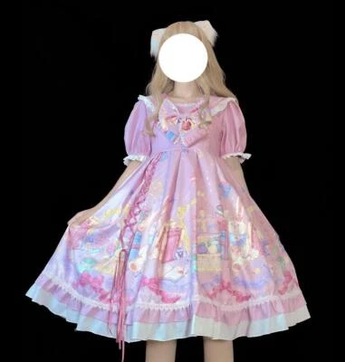 Rabbit and Gift Women's Lolita JSK Sleeveless / OP Short Sleeve Dress Cute Girl - Image 1 of 4