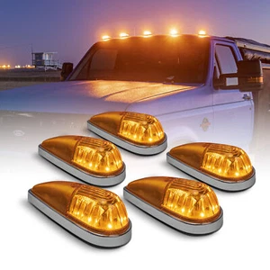 DOT Amber LED Teardrop Cab Roof Marker Lights for Ford Chevy Dodge Ram Truck Van - Foto 1 di 8