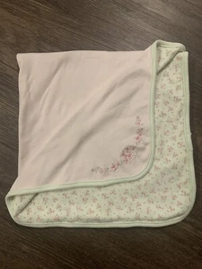 First Impressions Baby Girl Blanket Receiving Swaddle Pink Floral Green Security - Picture 1 of 4