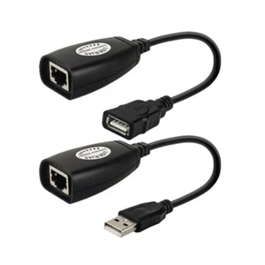 USB Verlängerung Ethernet RJ45 Cat5e/6 Kabel LAN Adapter Extender über Repeater Set - Bild 1 von 8
