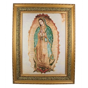 Mrcjsales: Unsere Liebe Frau von Guadalupe | Stoffgestell | Eleganter Doppelrahmen | Religiös - Bild 1 von 8