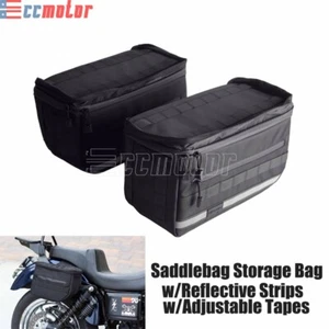 Club Style Side Saddlebag Tool Bags For Harley Softail Dyna Sportster XL883 1200 - Picture 1 of 11