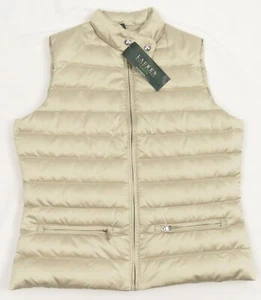 NWOT Lauren Ralph Lauren Down Quilted Full Zip Puffer Gilet Vest Coat Jacket PXS - Picture 1 of 6