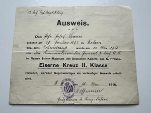 Urkunde zum Eisernen Kreuz 2. Klasse, interessant - Bild 1 von 2