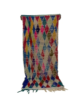 Moroccan Cotton Vintage Berber Rug, Unique Assorted Home Decor Rug 2'3x5'6 ft - Image 1 of 4