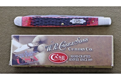 Estuche, cuchillo probador de melón 6200. Estuche grabado clásico. Hueso de Rogers carmesí. Foto 1 de 4