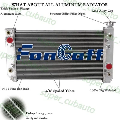 4 Row Radiator For 1988-1994 Chevy S10 Blazer/GMC Jimmy S15 Olds Bravada 4.3L AT — 第 1/4 张图片