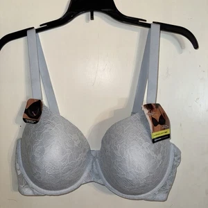 MaidenForm BH 40D Bügel hellblau gepolstert Spitze #0577 Custom Lift BH Neu mit Etikett - Bild 1 von 14