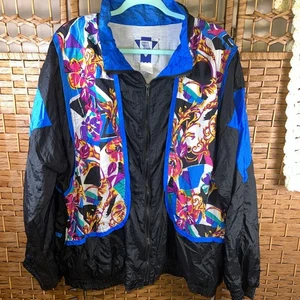 Vintage 80s Shell Shock Women's Full Zip Windbreaker Jacket Size 2X - Picture 1 of 10