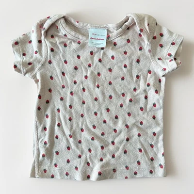 Camiseta Bebé Hanna Andersson Talla 3-6 Meses 60cm Rosa Fresas Foto 1 de 4
