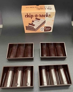 Vintage CHIP-O-RACKS 4 Individual BAKELITE Poker Chip Rackers For Club or Home - Picture 1 of 7