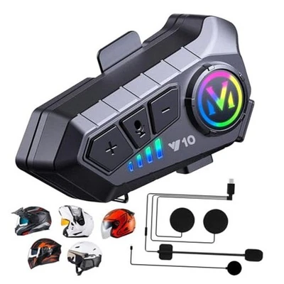 Auriculares Bluetooth para casco, altos para casco de motocicleta con 2 BK Foto 1 de 4