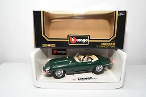 B39 1:18 BBURAGO BURAGO 3016 JAGUAR E TYPE CABRIOLET 1961 VERDE NUOVO CON SCA... - Foto 1 di 19
