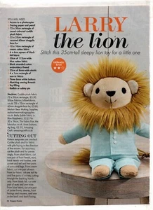 Larry the Lion 35 cm lion toy sewing pattern project toys - Picture 1 of 1