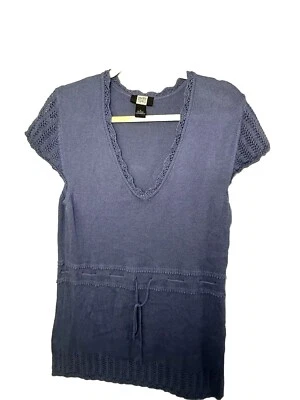 Suéter Studio 1940 Mujer XL Azul Algodón/Rayón Apretado Cuello en V Pullover Foto 1 de 4