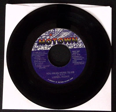 LIONEL RICHIE YOU MEAN MORE TO ME/YOU ARE MOTOWN RECORDS VINYL 45 VG 38-40 - Image 1 of 2