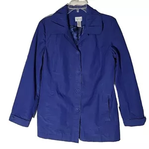 Chicos Jacket Womens Medium (1) Blue Sparkly Academia Lagenlook Career Blazer - Picture 1 of 11