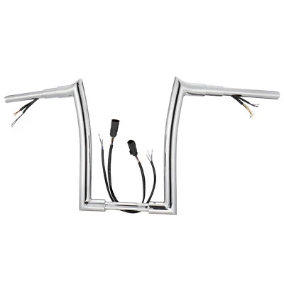 Предварительно проводной руль Dyna 12 дюймов для Harley Fat Street Bob Wide Super Glide 07-13 - Изображение 1 из 4