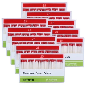 Cinta de puntos de papel absorbente dental 0,06 #25 endodoncia raíz 100 piezas/paquete - Imagen 1 de 10