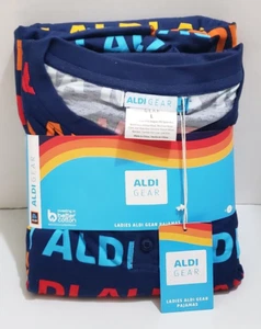Aldi Gear Damen Schlafanzug Nachtwäsche Logo Print 2023 - Bild 1 von 48