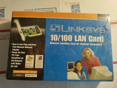 Linksys 10/100 EtherFast PCI Adapter Ethernet Lan Card Desktop Computer V5.1 NOS - Image 1 of 4